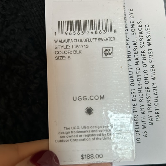 NWT UGG Wool Blend Alaura Cloudfluff Mock Neck Button Up Soft Sweater, Small - Picture 8 of 8